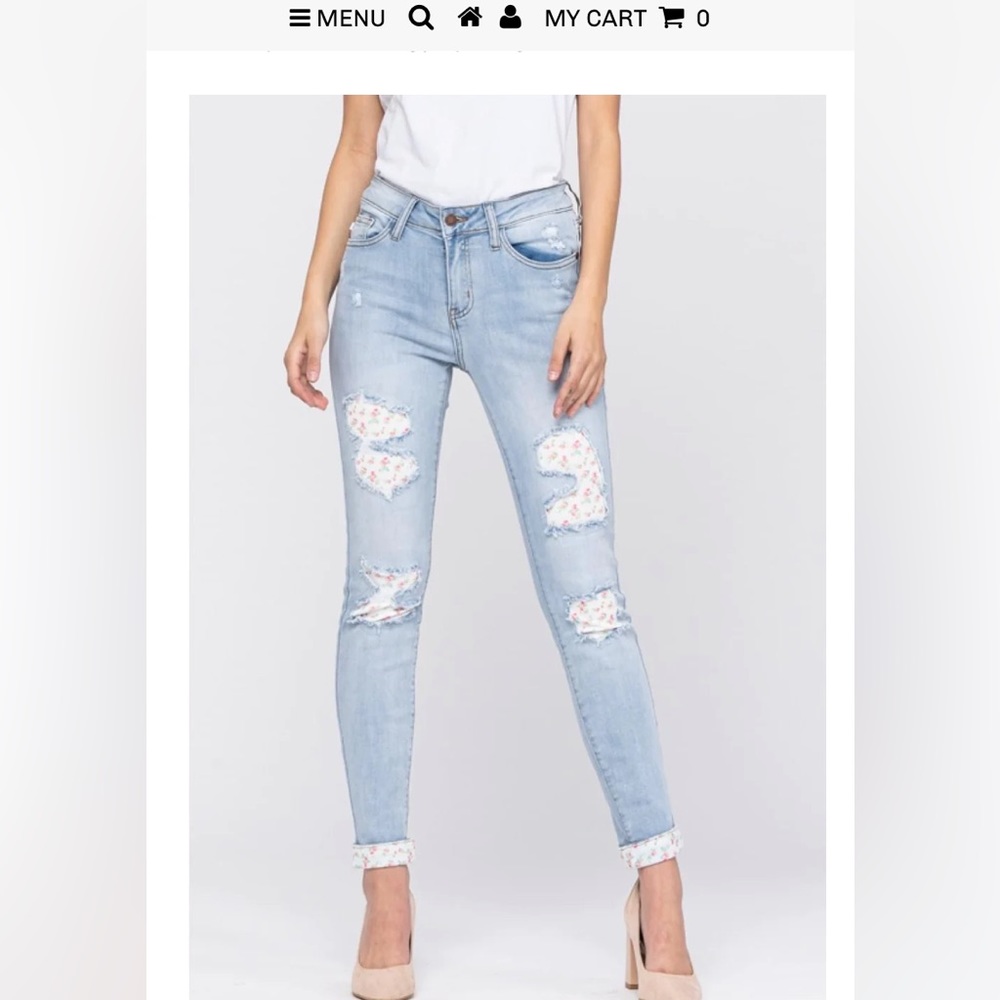Judy Blue Floral Patch Jeans